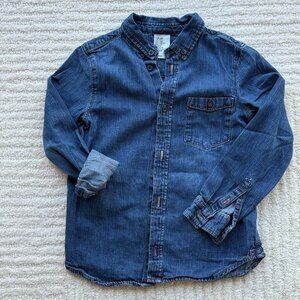 H&M GIRLS DENIM BUTTON DOWN SHIRT